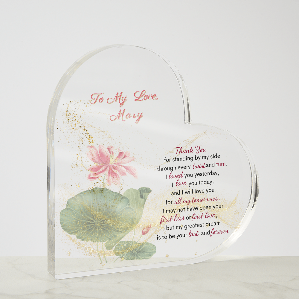 Personalized Heart Acrylic Plaque: A Gift of Love and Meaning  To Your WIfe, To Soulmate