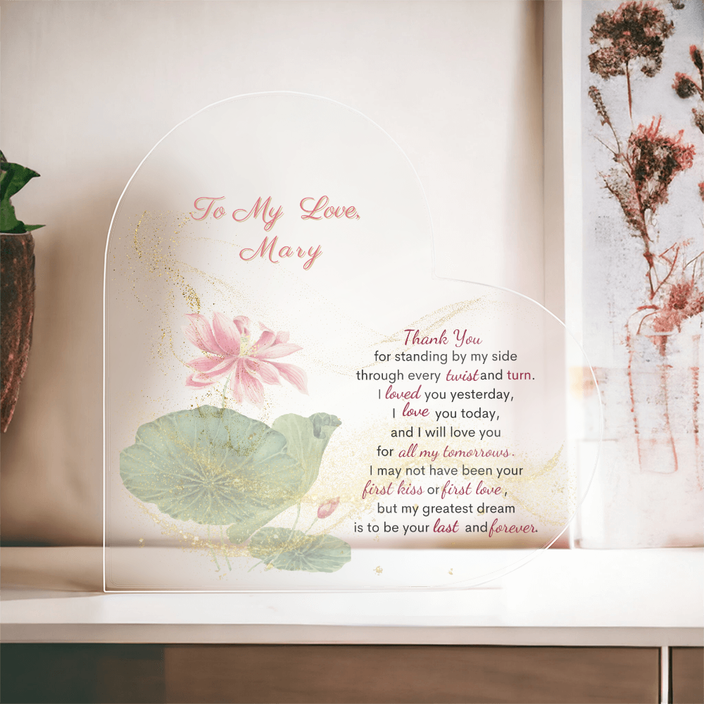 Personalized Heart Acrylic Plaque: A Gift of Love and Meaning  To Your WIfe, To Soulmate