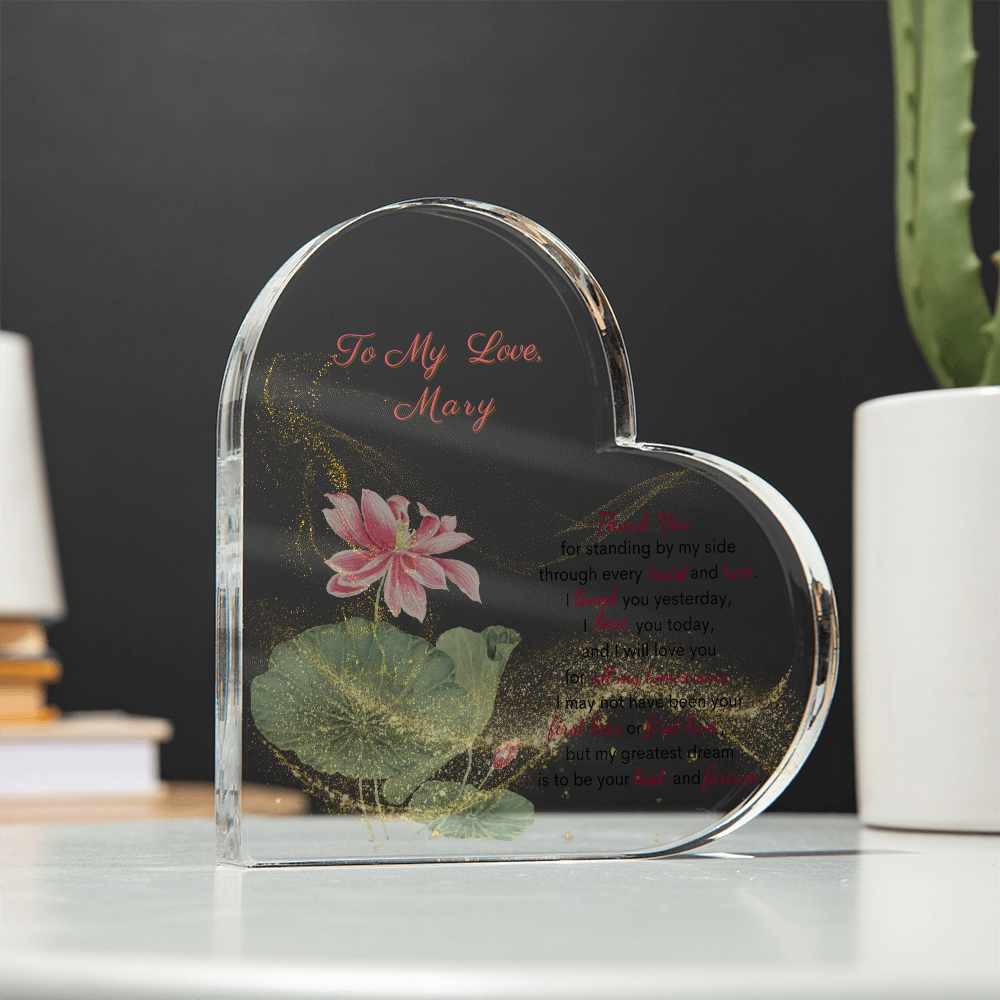 Personalized Heart Acrylic Plaque: A Gift of Love and Meaning  To Your WIfe, To Soulmate