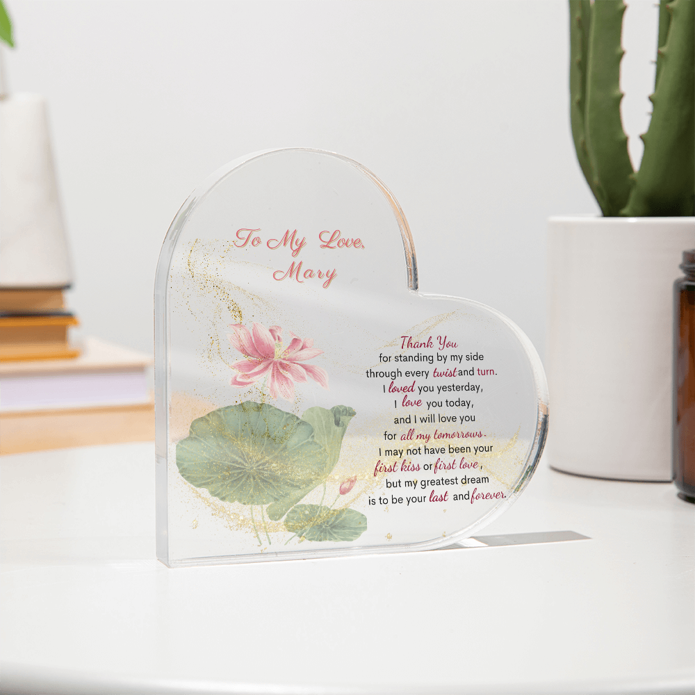 Personalized Heart Acrylic Plaque: A Gift of Love and Meaning  To Your WIfe, To Soulmate