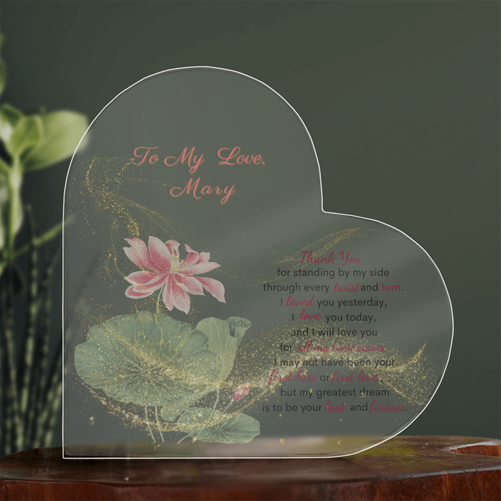 Personalized Heart Acrylic Plaque: A Gift of Love and Meaning  To Your WIfe, To Soulmate