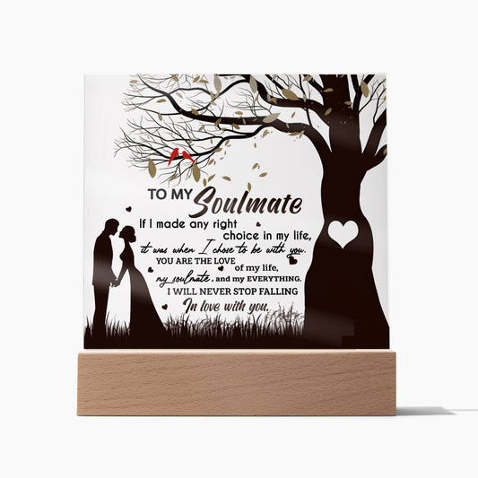 I Chose To Be With You- Acrylic Square Plaque - Gift For Soulmate