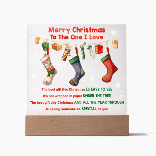 The Best Gift This Christmas-  Christmas gift for someone you love-  Acrylic square plaque.