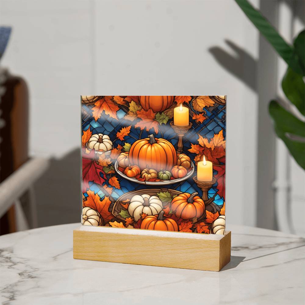 Pumpkin Feast- Thankgving Theme Acrylic Square- Home Decor