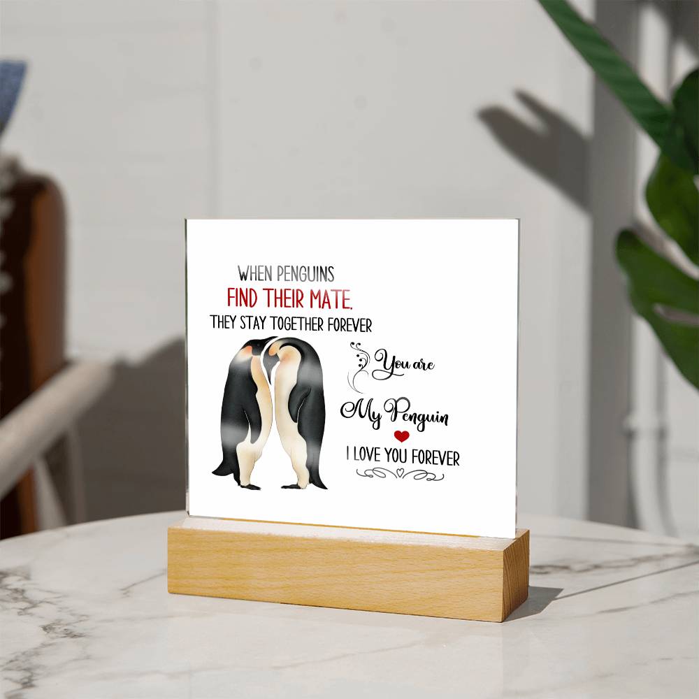 I Love You Forever- Square Acrylic Plaque - Gift for soulmates