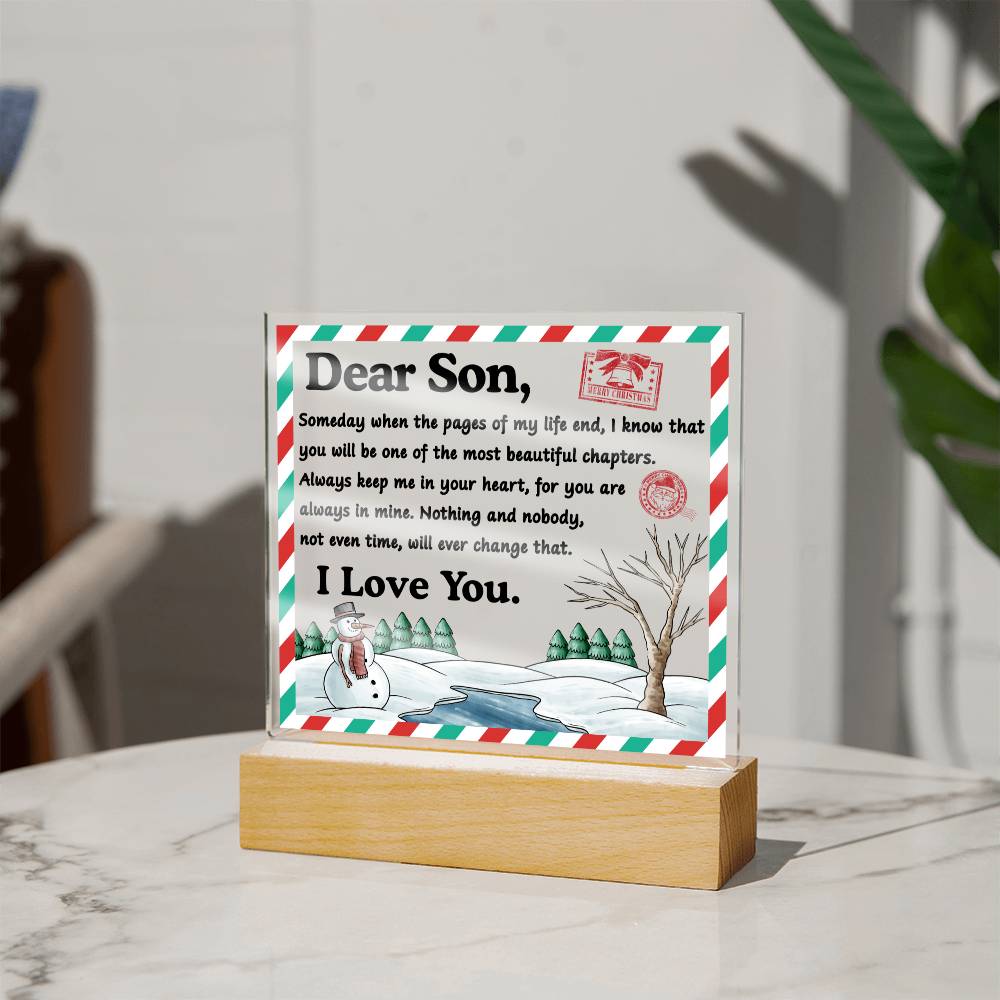 Timeless Love- Acrylic Square Plaque- Gift for Son