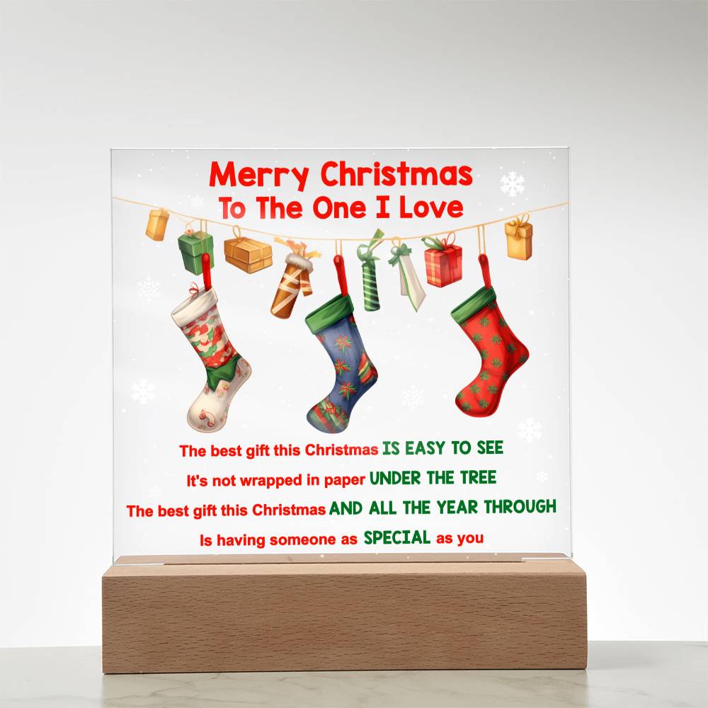 The Best Gift This Christmas-  Christmas gift for someone you love-  Acrylic square plaque.