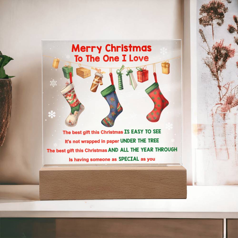 The Best Gift This Christmas-  Christmas gift for someone you love-  Acrylic square plaque.