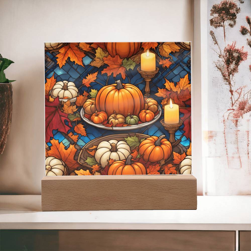 Pumpkin Feast- Thankgving Theme Acrylic Square- Home Decor