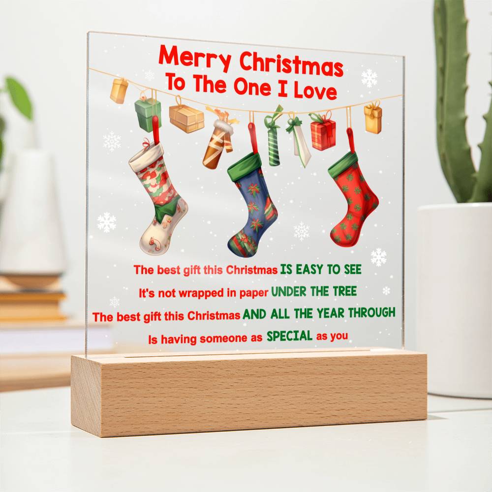 The Best Gift This Christmas-  Christmas gift for someone you love-  Acrylic square plaque.