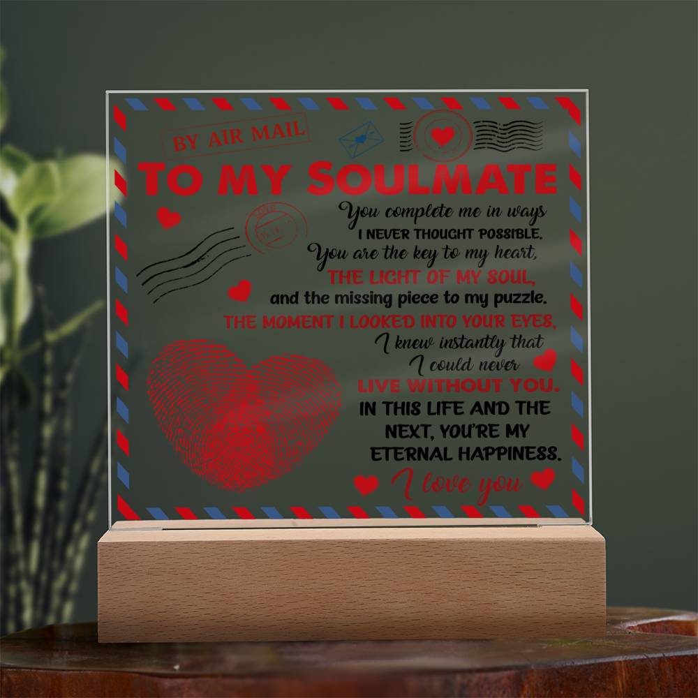 You Complete Me- Acrylic Square - Anniversary Gift, Birthday Gift, Gift For Soulmate