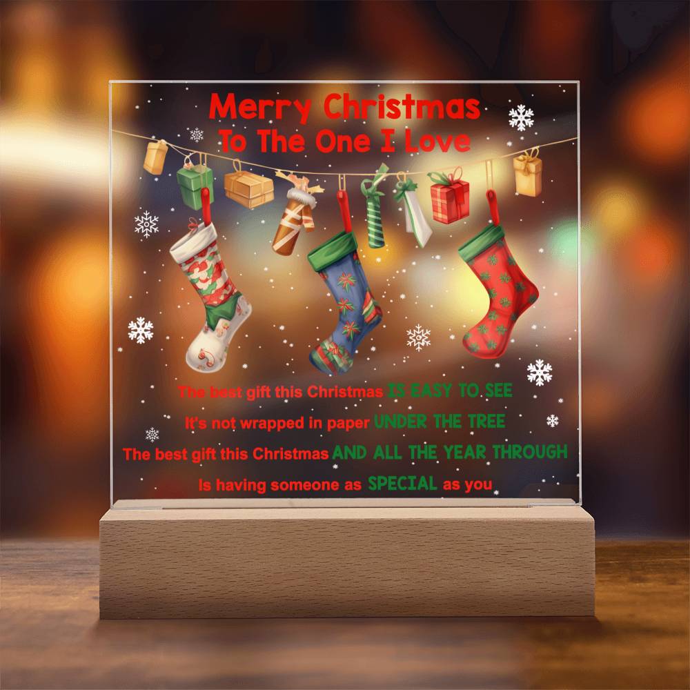 The Best Gift This Christmas-  Christmas gift for someone you love-  Acrylic square plaque.