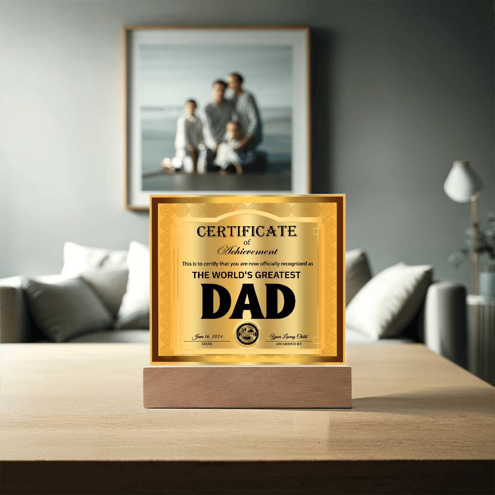 Square Acrylic Plaque Gift For Dad, Gift For Father, Father's Day Gift