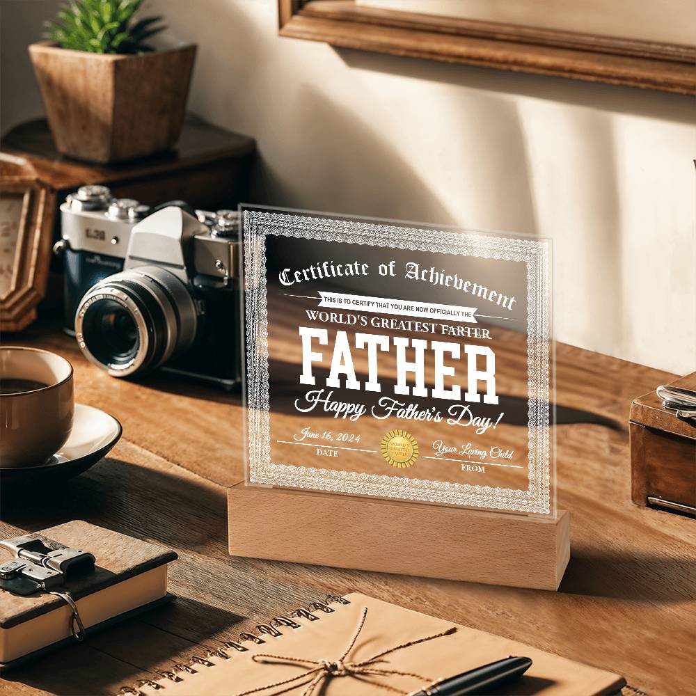 Printed Square  Acrylic Gift For Dad, Gift For Father, Father's Day Gift