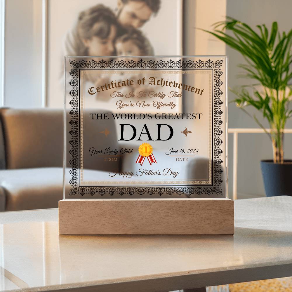 Printed Square Acrylic Square, Gift for Father, Gift For Dad, Father's Day Gift