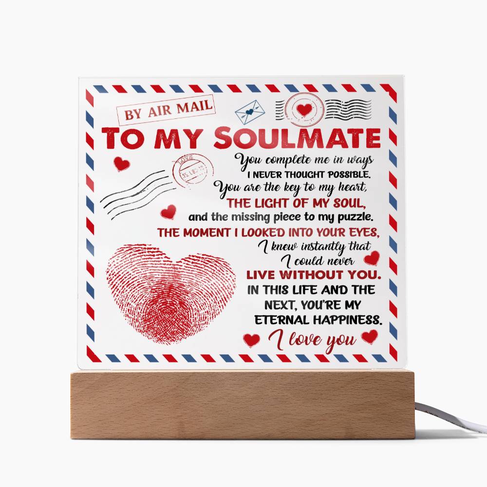 You Complete Me- Acrylic Square - Anniversary Gift, Birthday Gift, Gift For Soulmate