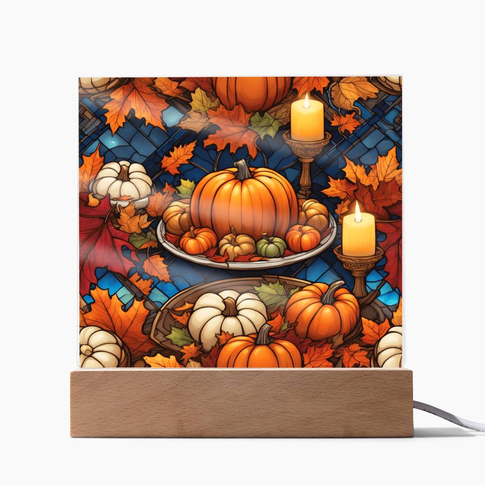 Pumpkin Feast- Thankgving Theme Acrylic Square- Home Decor