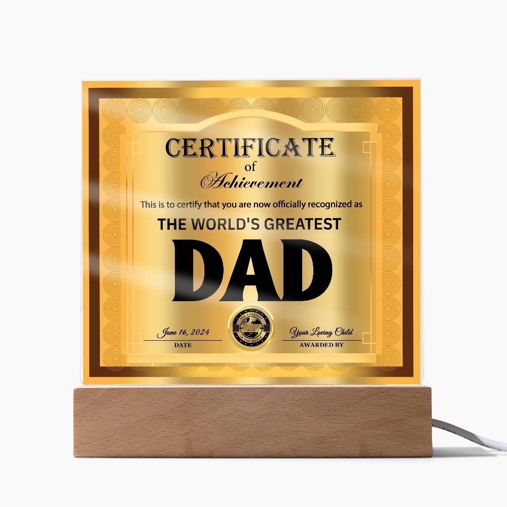 Square Acrylic Plaque Gift For Dad, Gift For Father, Father's Day Gift