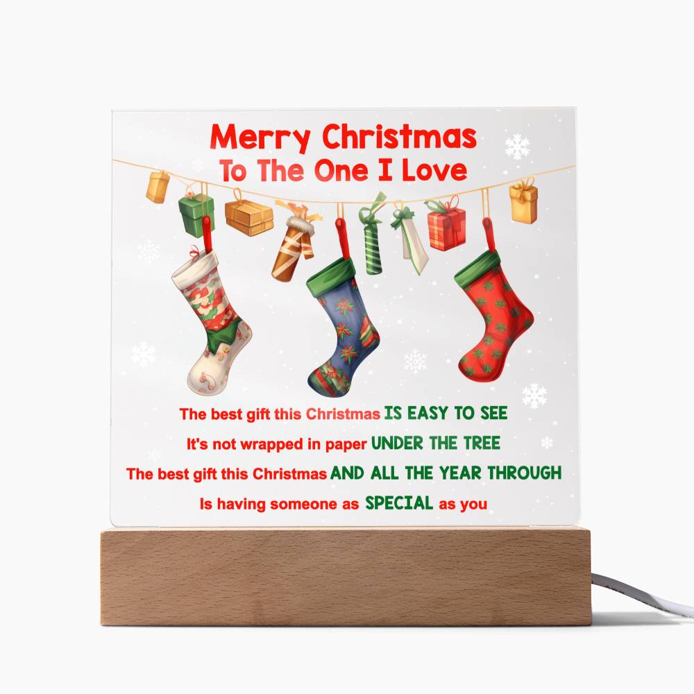 The Best Gift This Christmas-  Christmas gift for someone you love-  Acrylic square plaque.