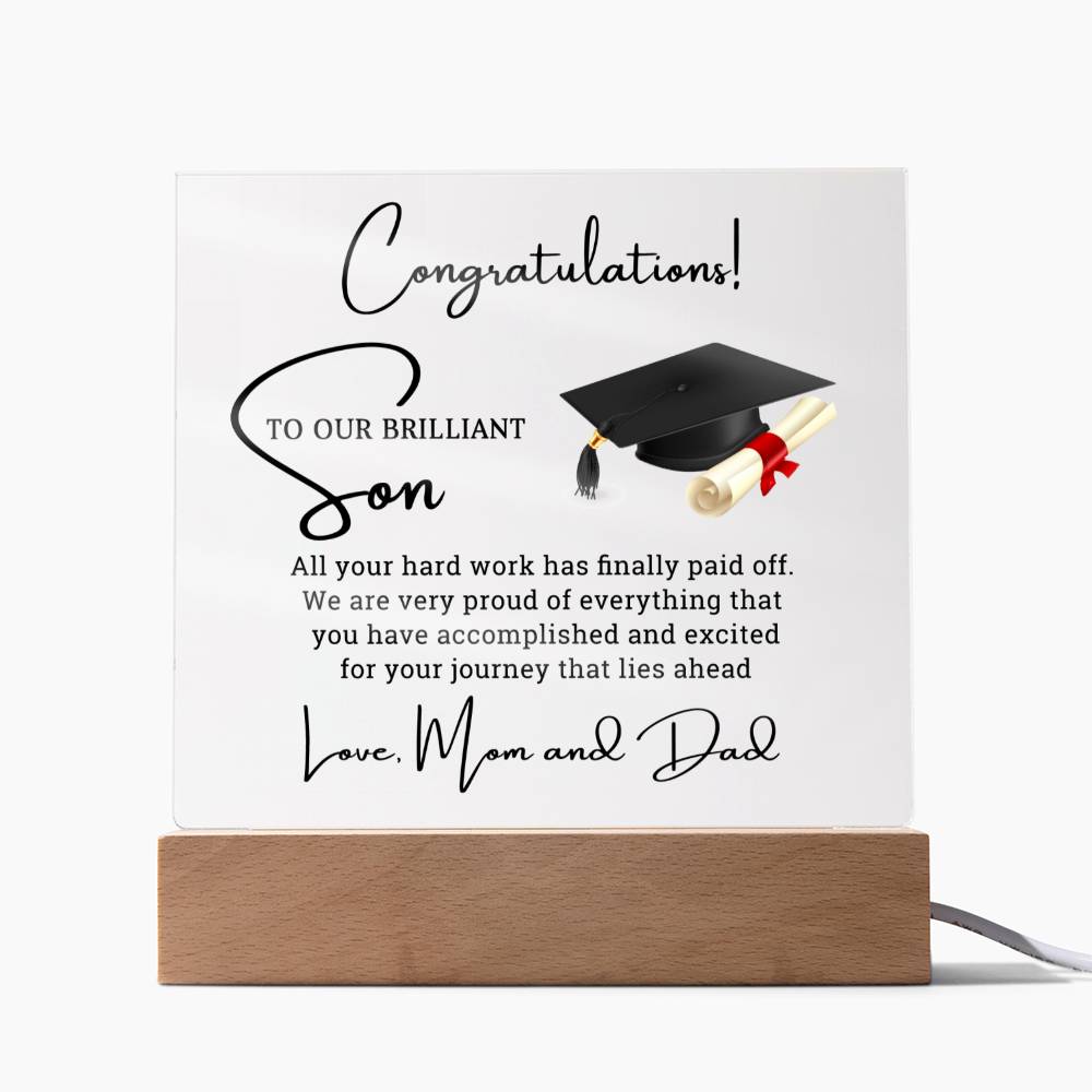 Graduation Gift for Son - Square Acrylic Plaque