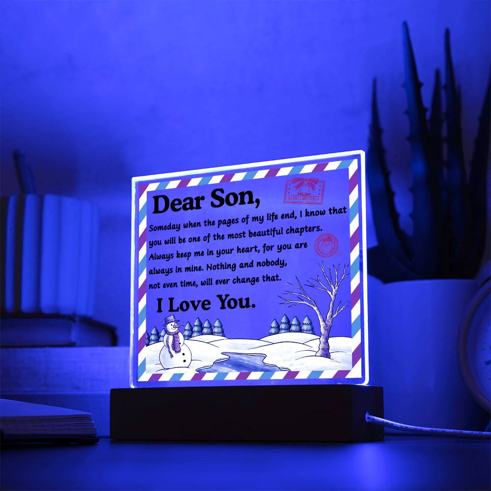 Timeless Love- Acrylic Square Plaque- Gift for Son