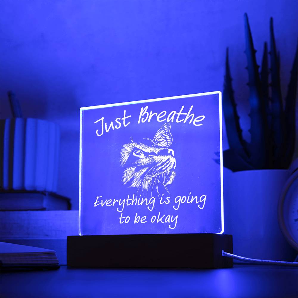 Just Breathe - Acrylic Square Plaque for Home Decor