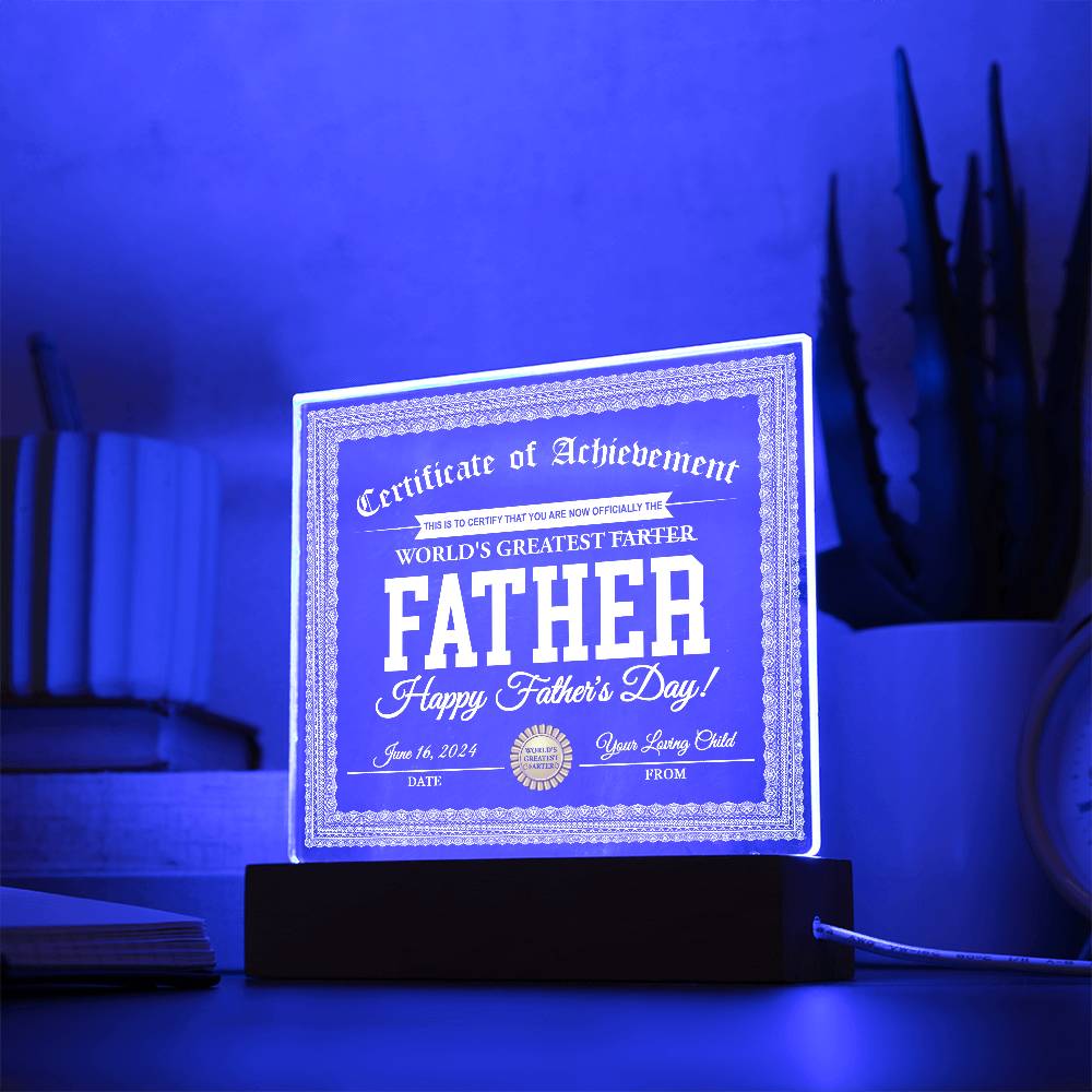 Printed Square  Acrylic Gift For Dad, Gift For Father, Father's Day Gift