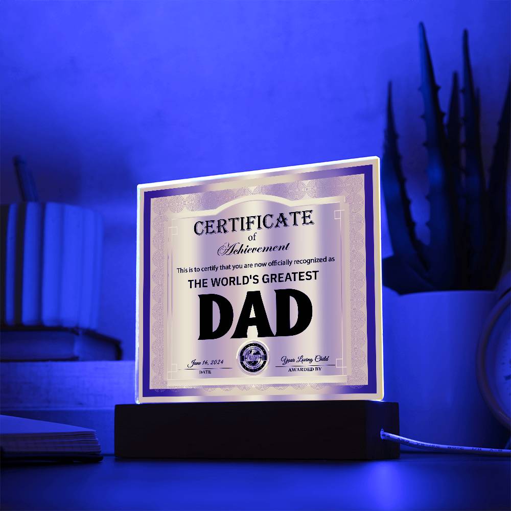 Square Acrylic Plaque Gift For Dad, Gift For Father, Father's Day Gift