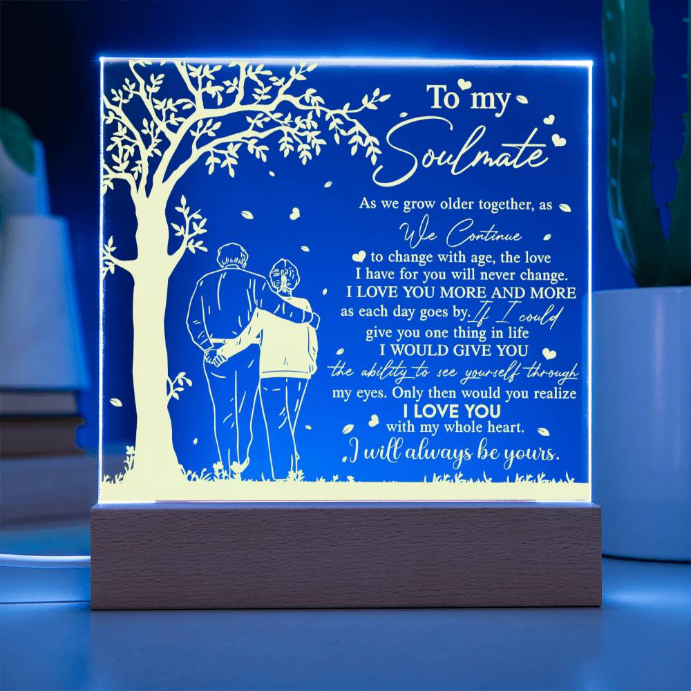 Grow Old Together- Acrylic Square Plaque- Anniversary Gift