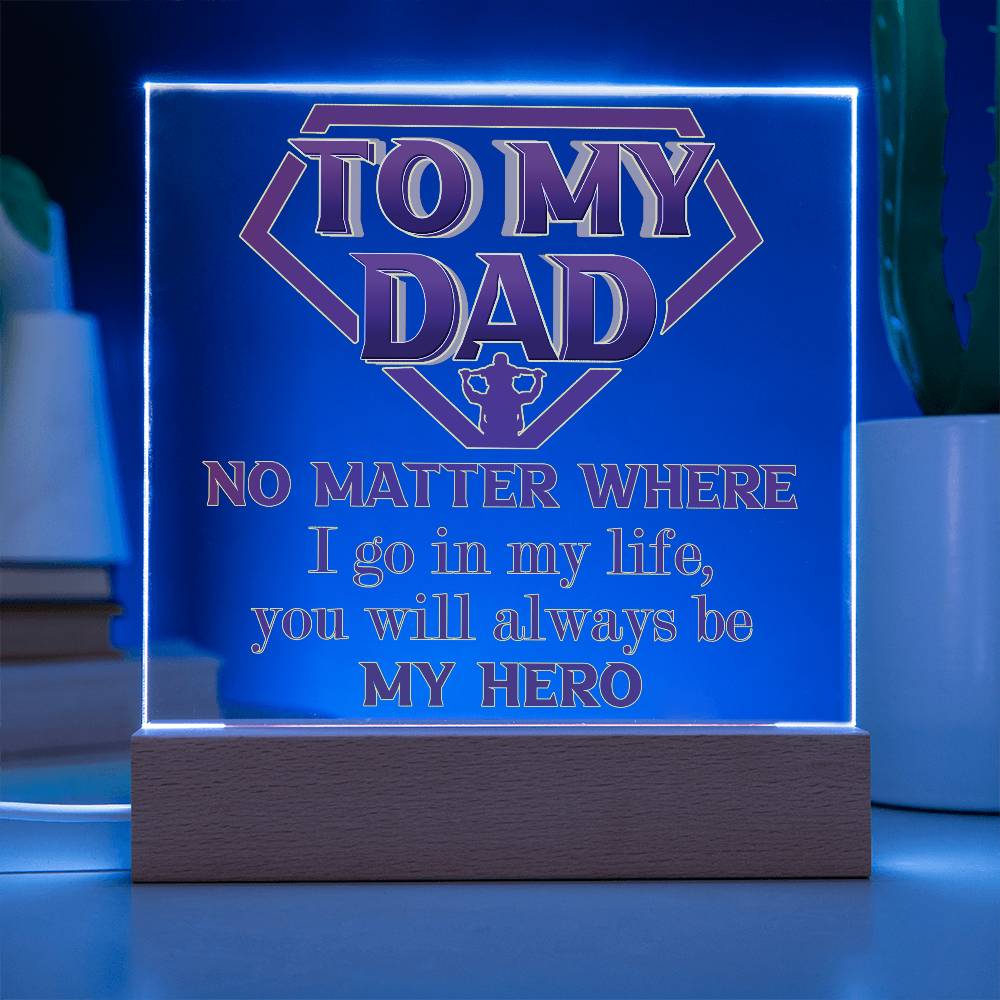 Printed Square Acrylic Plaque Gift for Dad, Gift For Father, Birthday Gift, Father's Day Gift