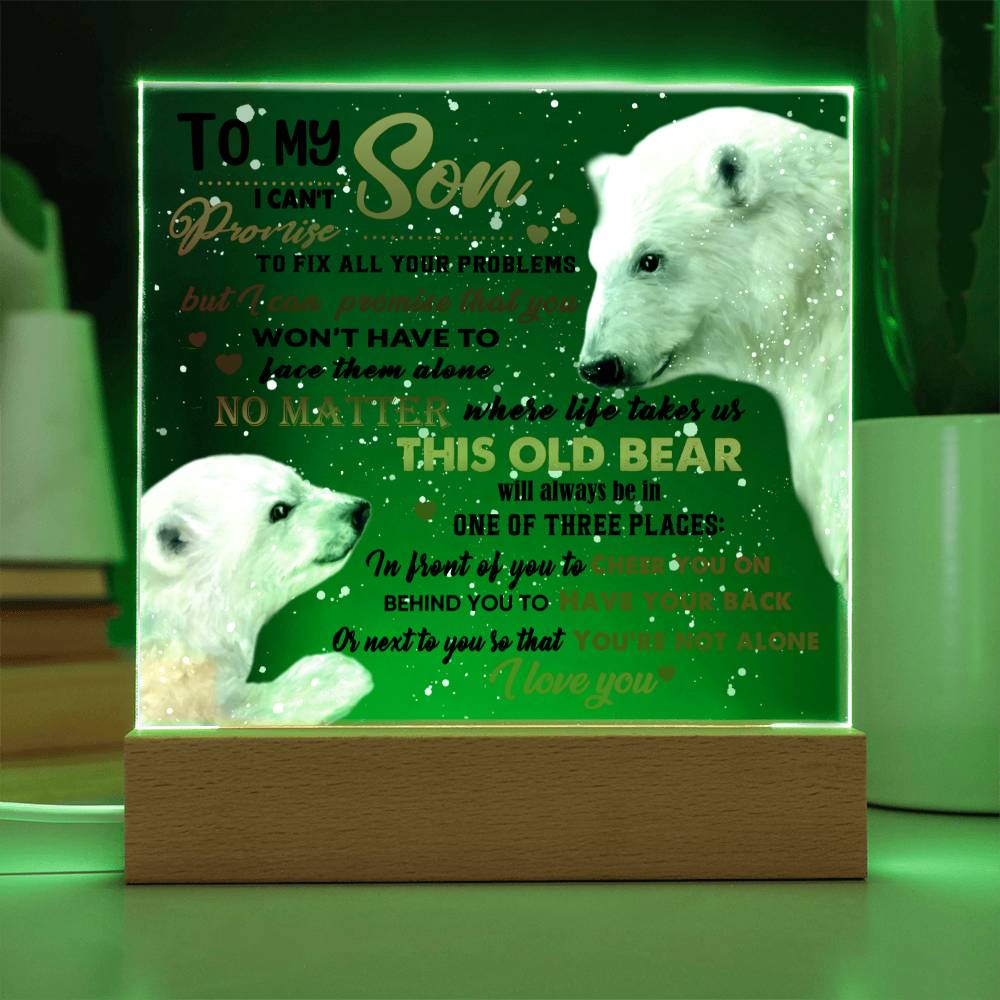 Always Here: A Promise from Papa Bear- Arcylic Square Plaque