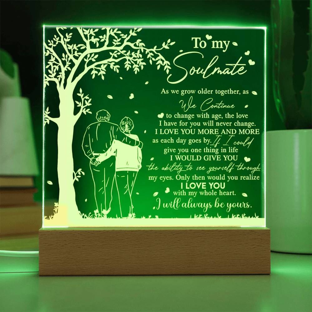 Grow Old Together- Acrylic Square Plaque- Anniversary Gift