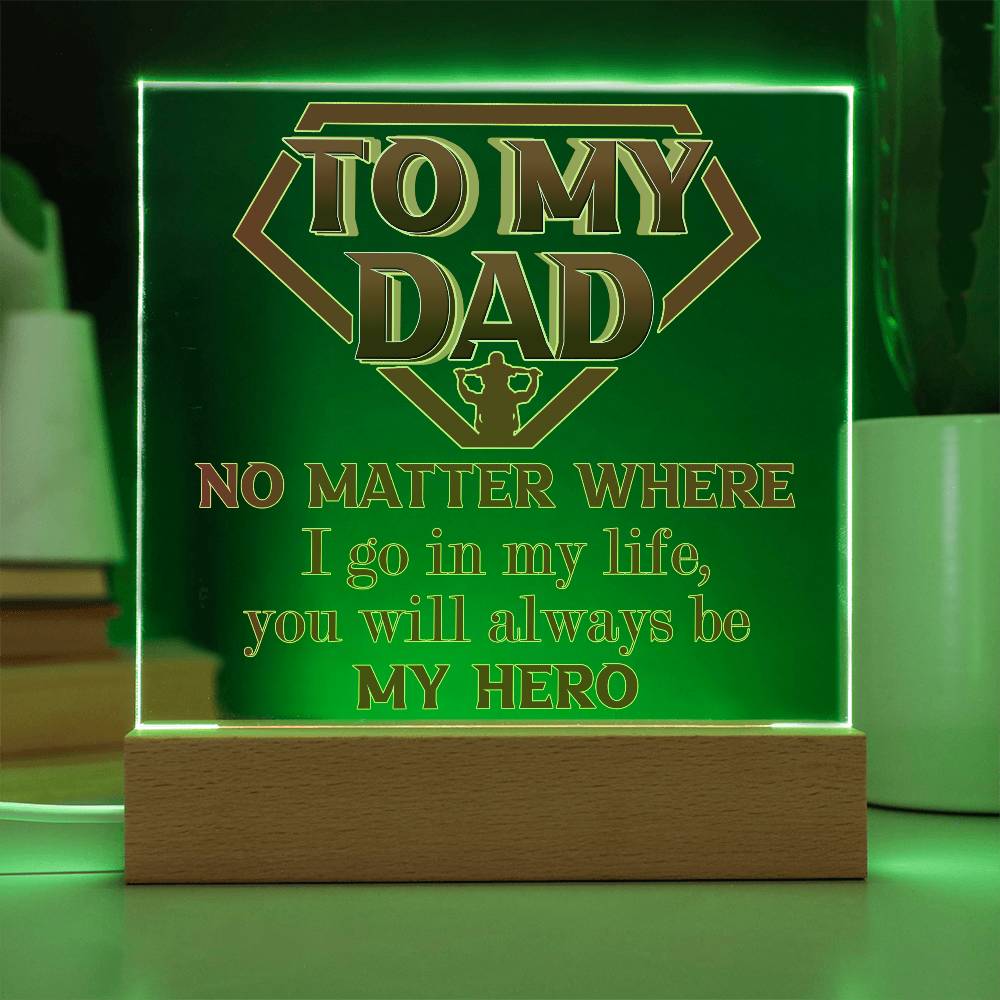 Printed Square Acrylic Plaque Gift for Dad, Gift For Father, Birthday Gift, Father's Day Gift