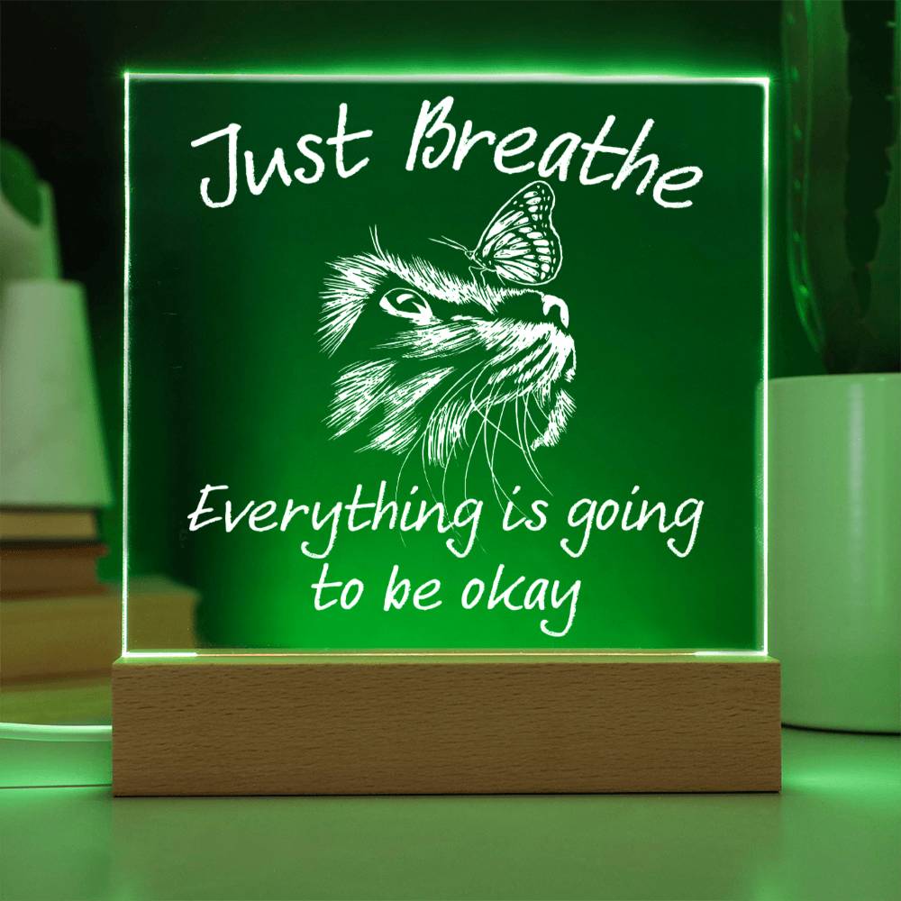 Just Breathe - Acrylic Square Plaque for Home Decor