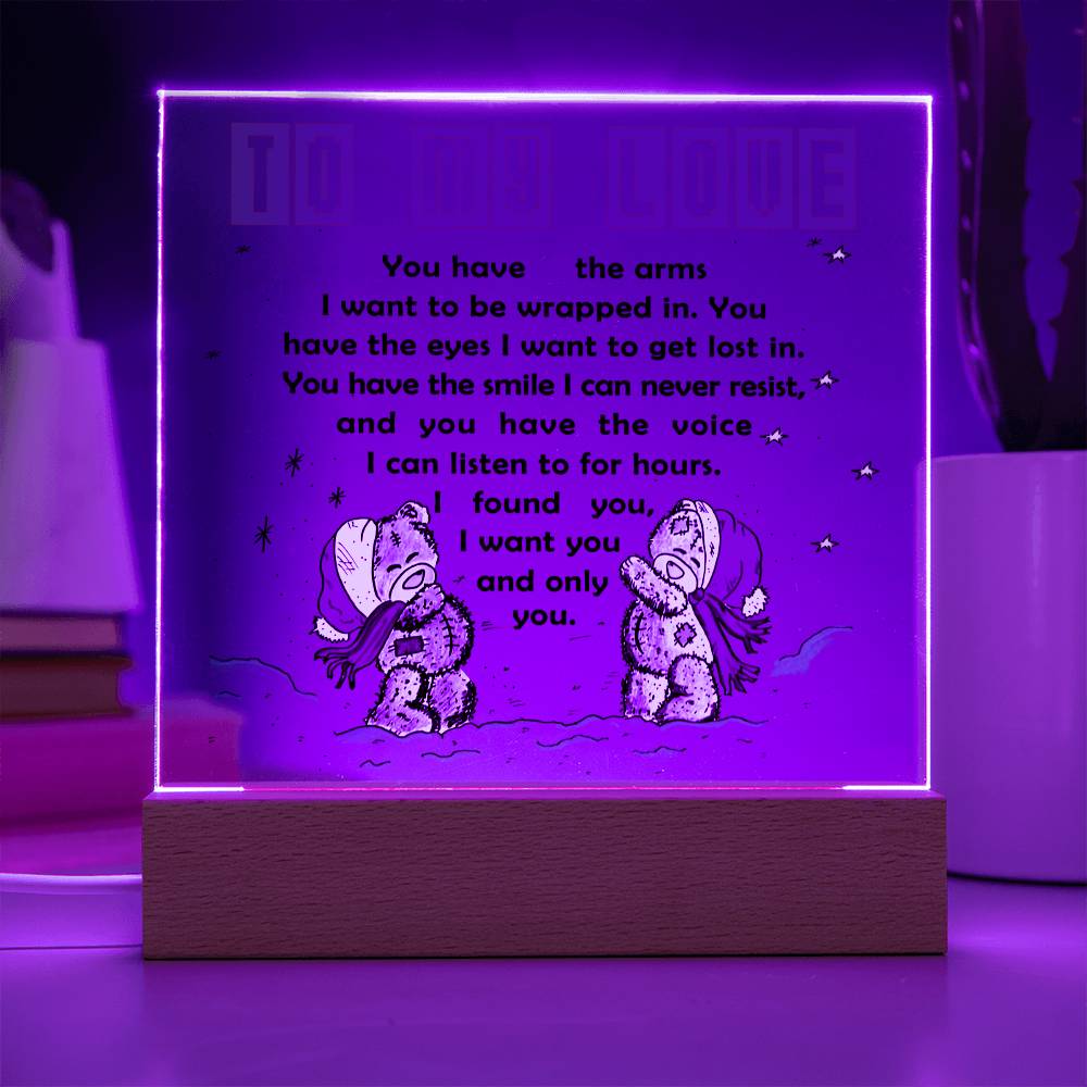 To My Love - Acrylic  Square Plaque