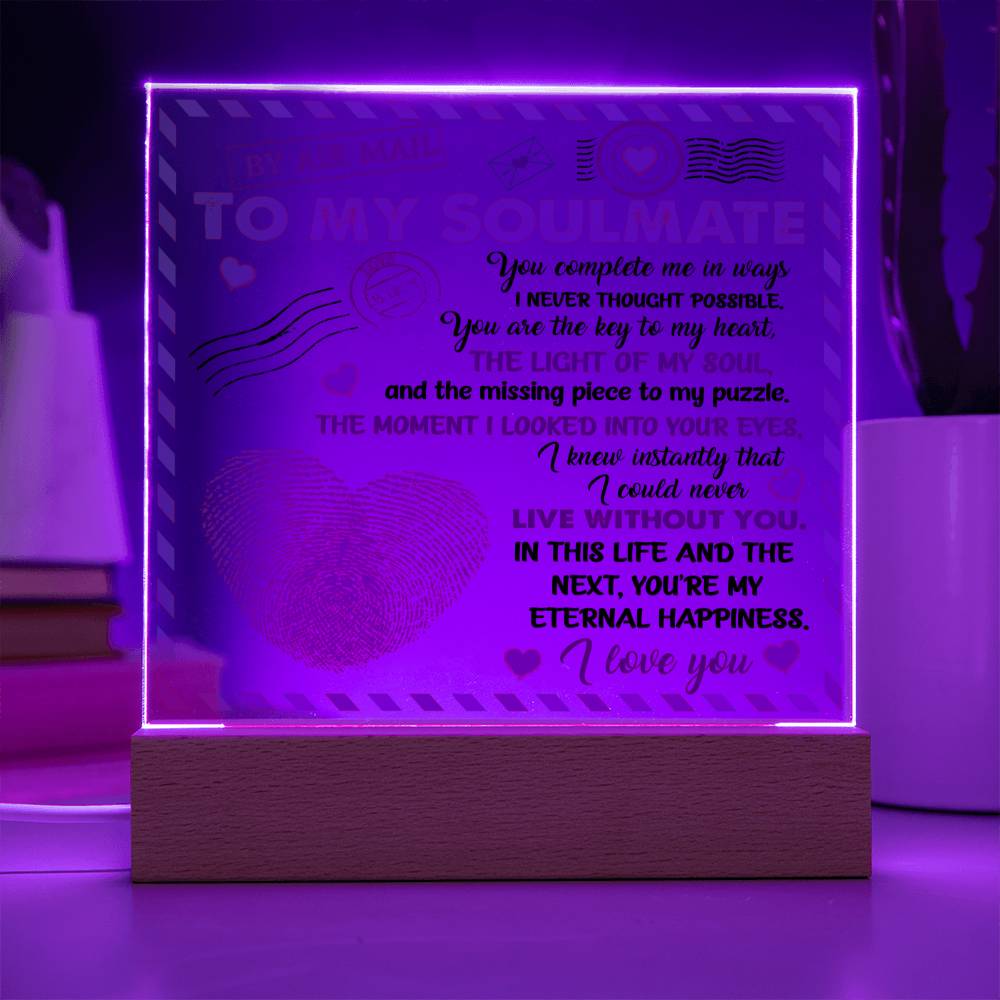 You Complete Me- Acrylic Square - Anniversary Gift, Birthday Gift, Gift For Soulmate