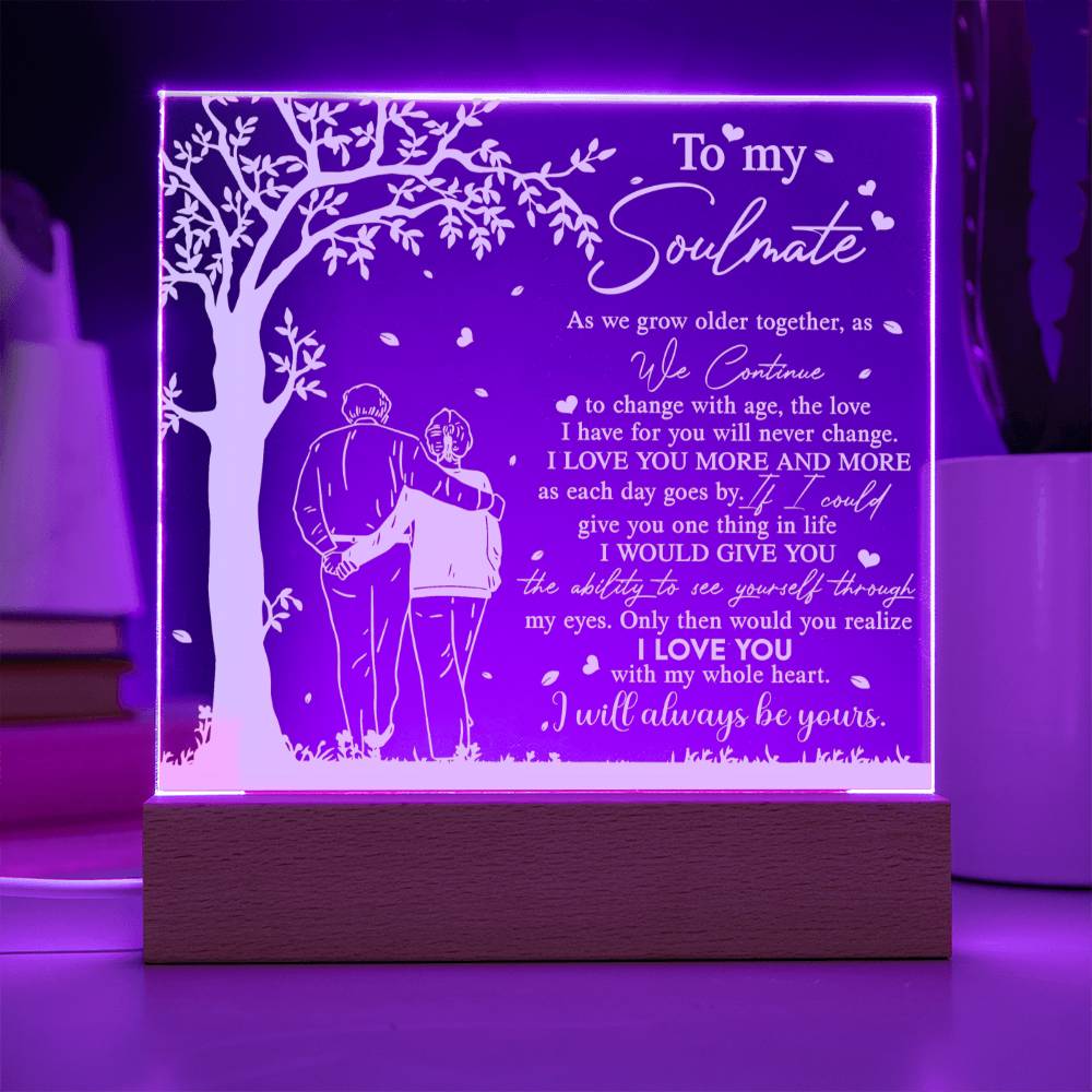 Grow Old Together- Acrylic Square Plaque- Anniversary Gift