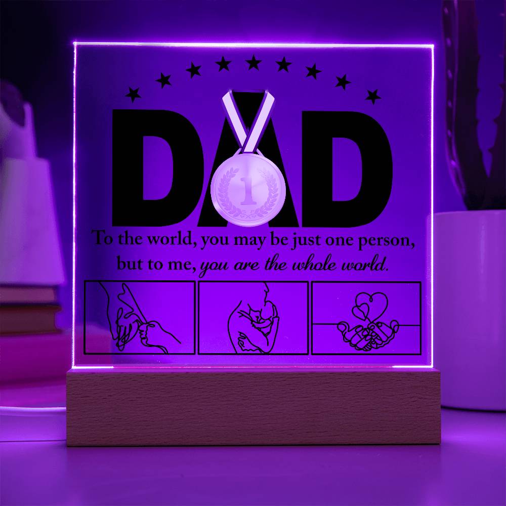 Square Acrylic Plaque Gift For Dad, Gift for Father, Birthday Gift, Father's Day Gift