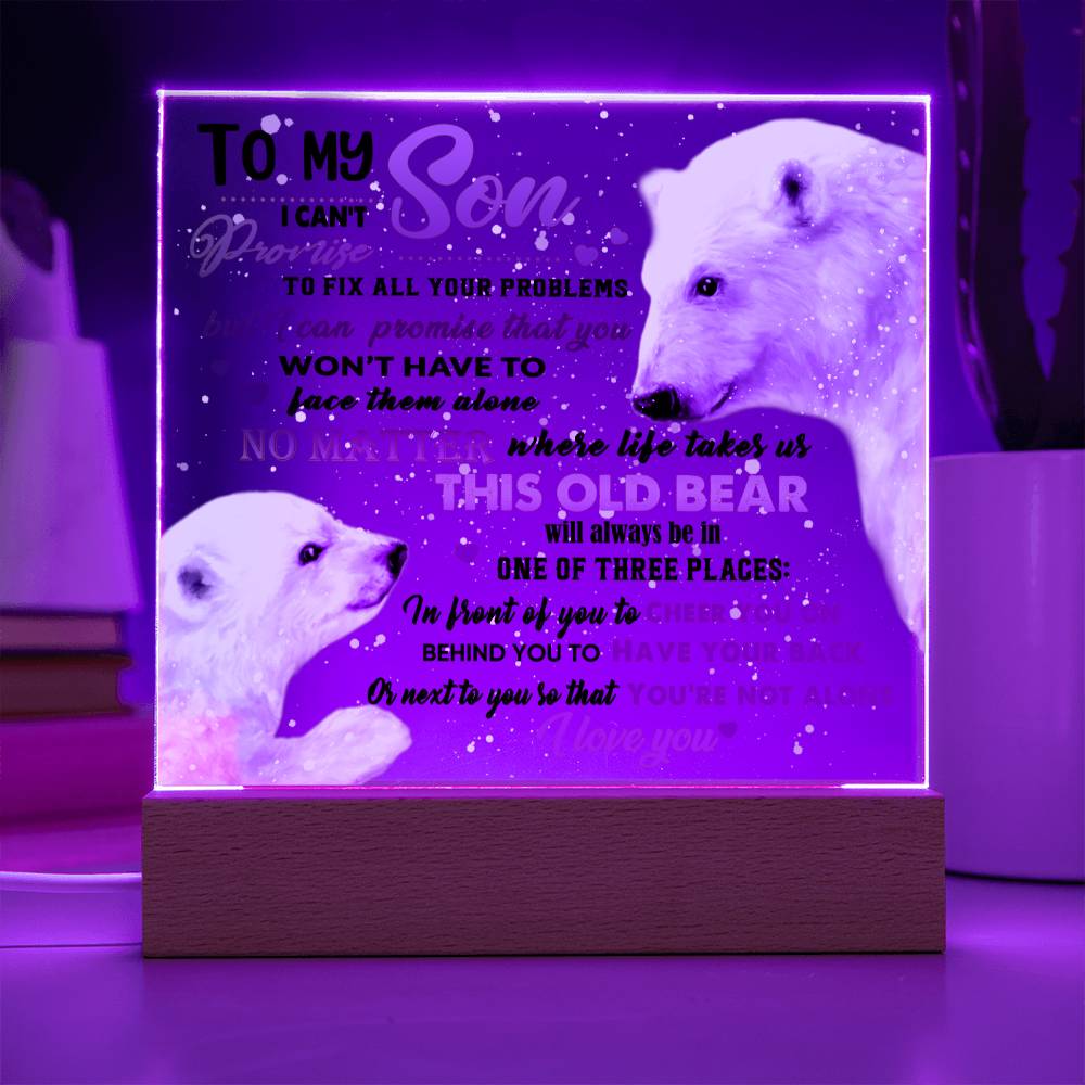 Always Here: A Promise from Papa Bear- Arcylic Square Plaque