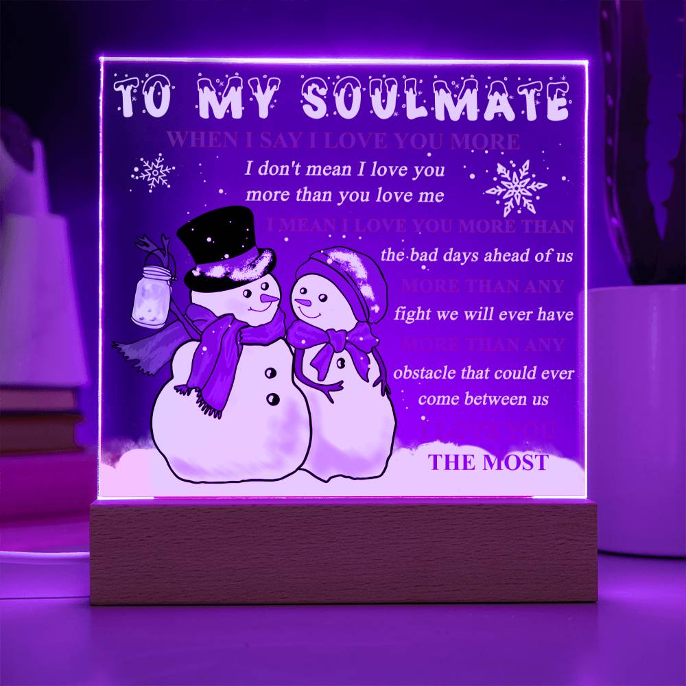 I Love You The Most- Acrylic Square Plaque- Gift For Soulmate