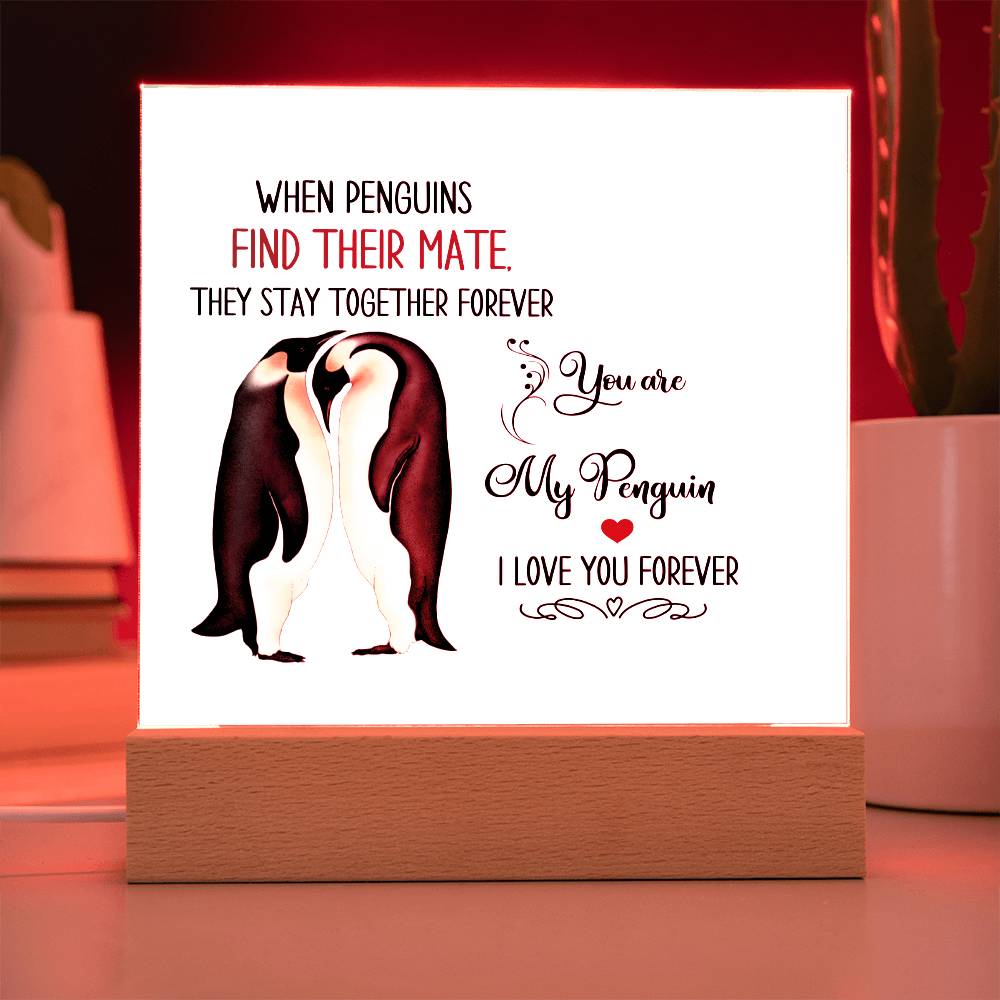 I Love You Forever- Square Acrylic Plaque - Gift for soulmates