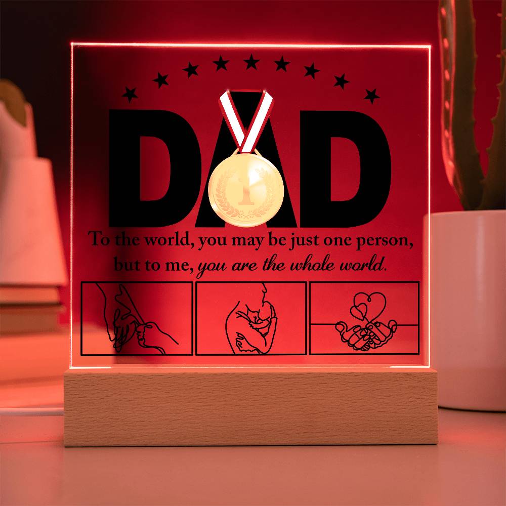 Square Acrylic Plaque Gift For Dad, Gift for Father, Birthday Gift, Father's Day Gift