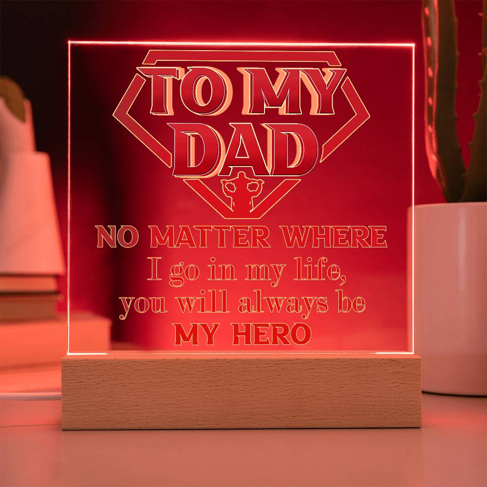 Printed Square Acrylic Plaque Gift for Dad, Gift For Father, Birthday Gift, Father's Day Gift