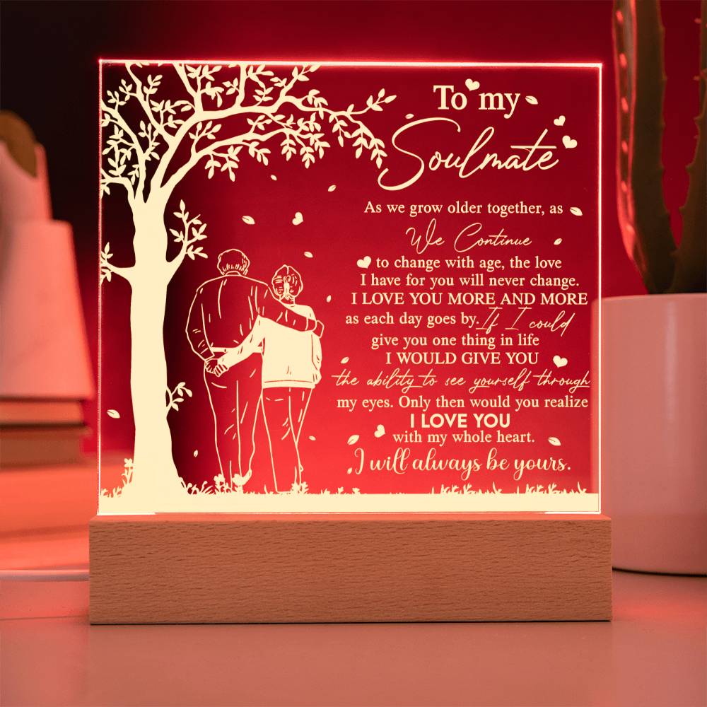 Grow Old Together- Acrylic Square Plaque- Anniversary Gift