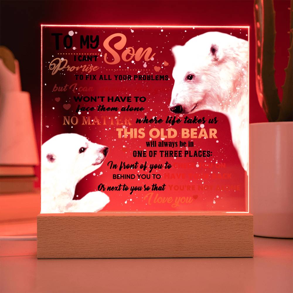 Always Here: A Promise from Papa Bear- Arcylic Square Plaque