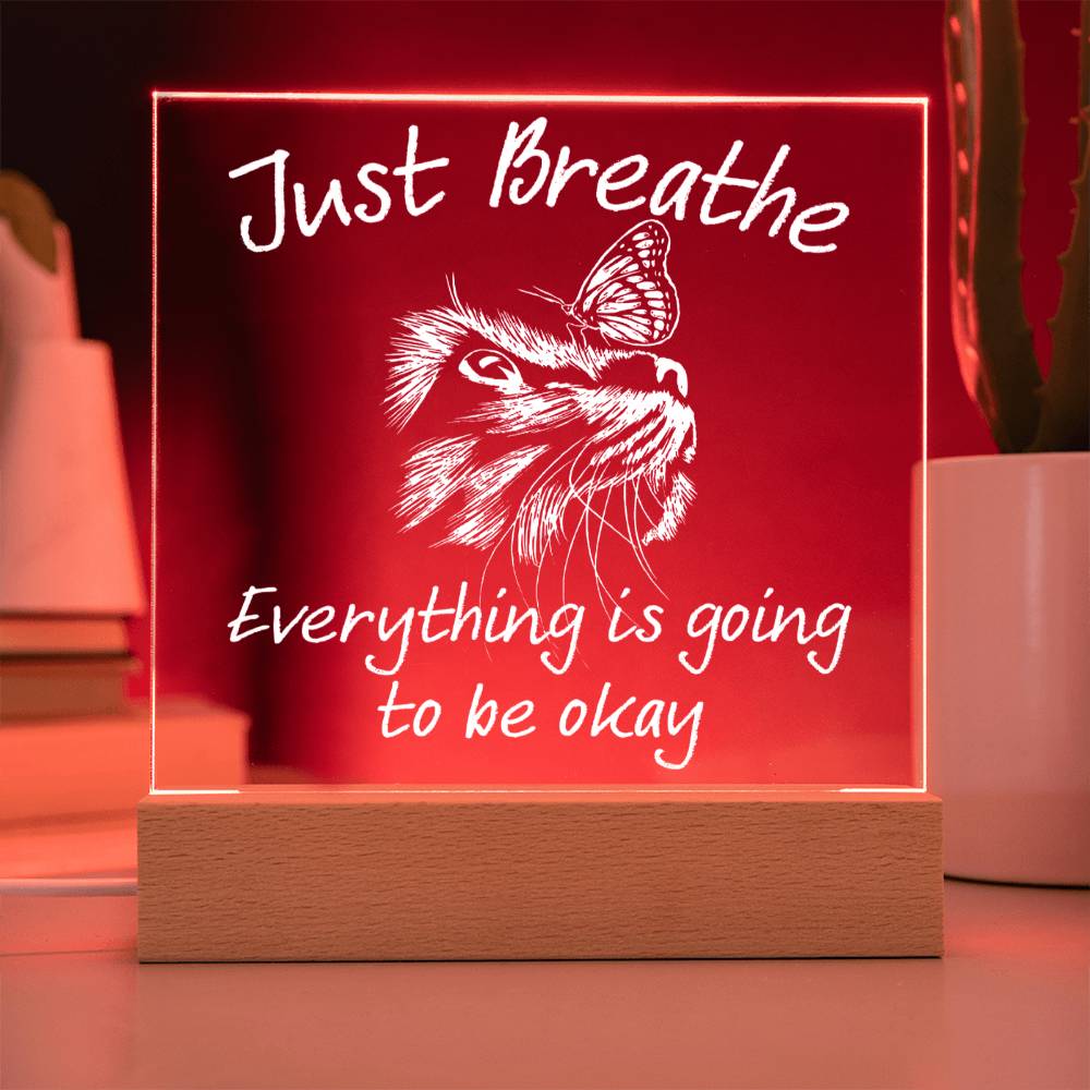 Just Breathe - Acrylic Square Plaque for Home Decor