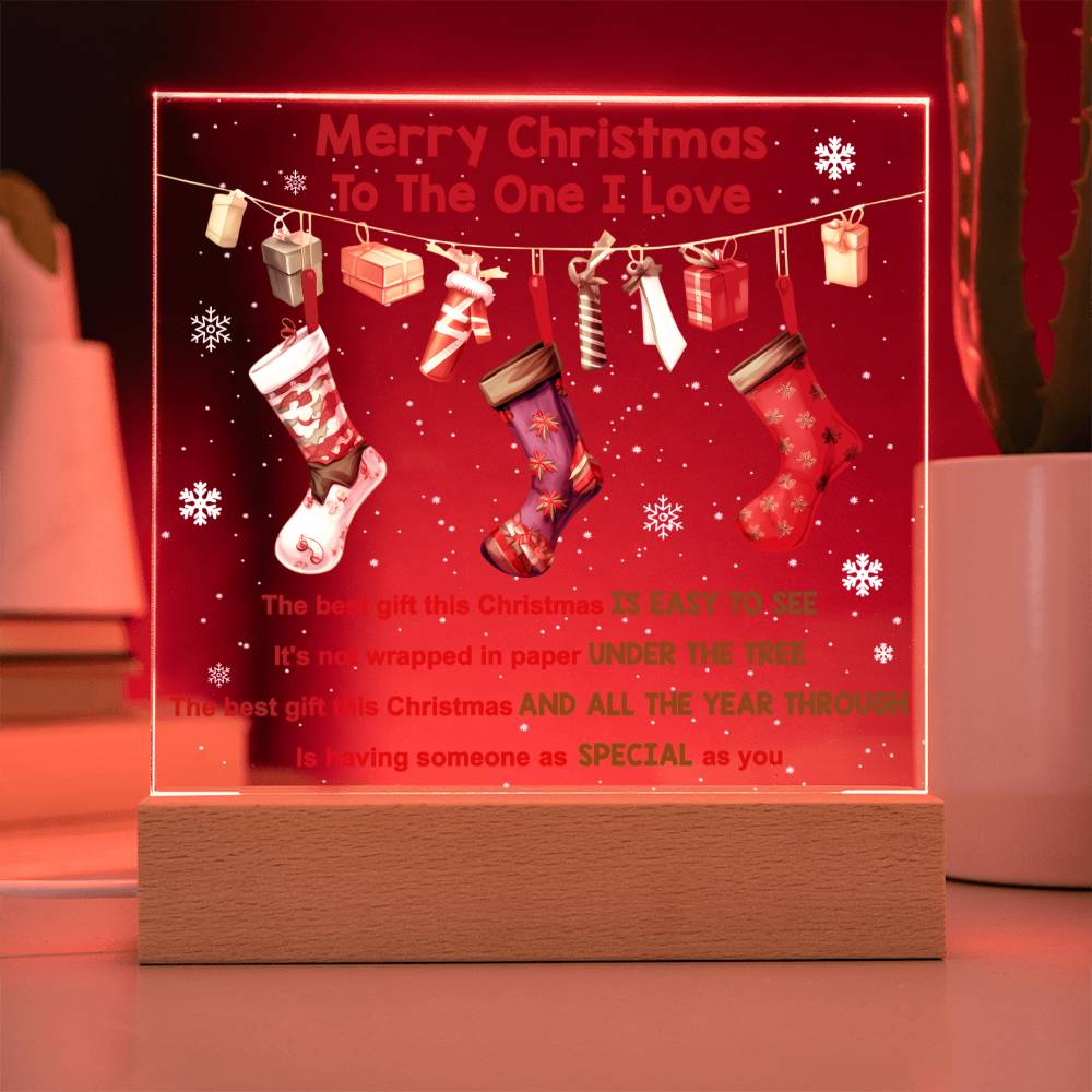 The Best Gift This Christmas-  Christmas gift for someone you love-  Acrylic square plaque.