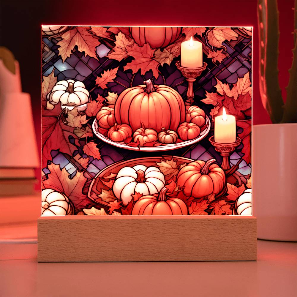 Pumpkin Feast- Thankgving Theme Acrylic Square- Home Decor