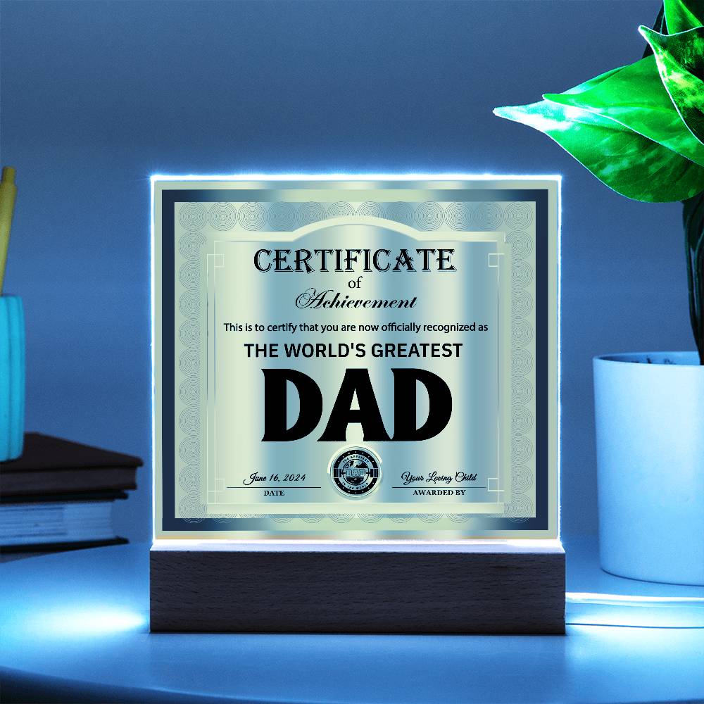 Square Acrylic Plaque Gift For Dad, Gift For Father, Father's Day Gift