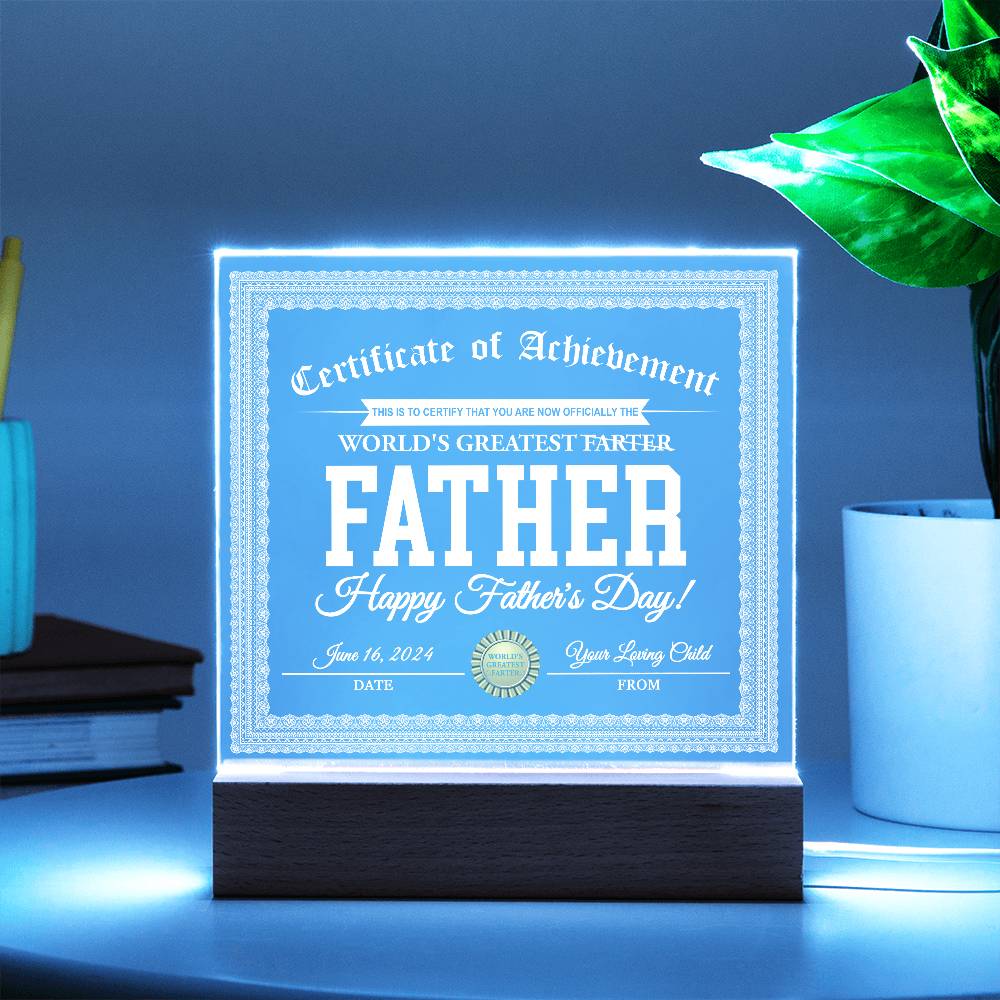 Printed Square  Acrylic Gift For Dad, Gift For Father, Father's Day Gift